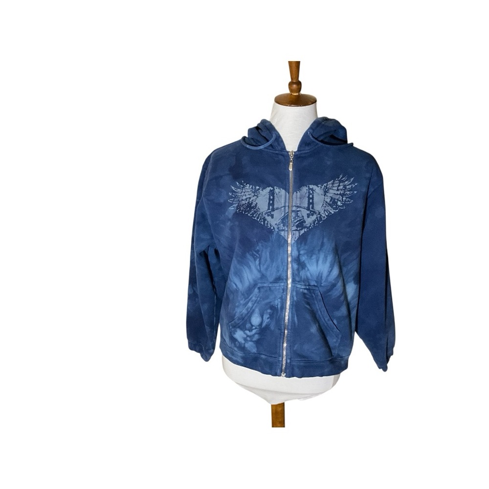 The Peace Guy San Francisco Golden Gate Tie Dye Zip Front Hoodie Sweatshirt